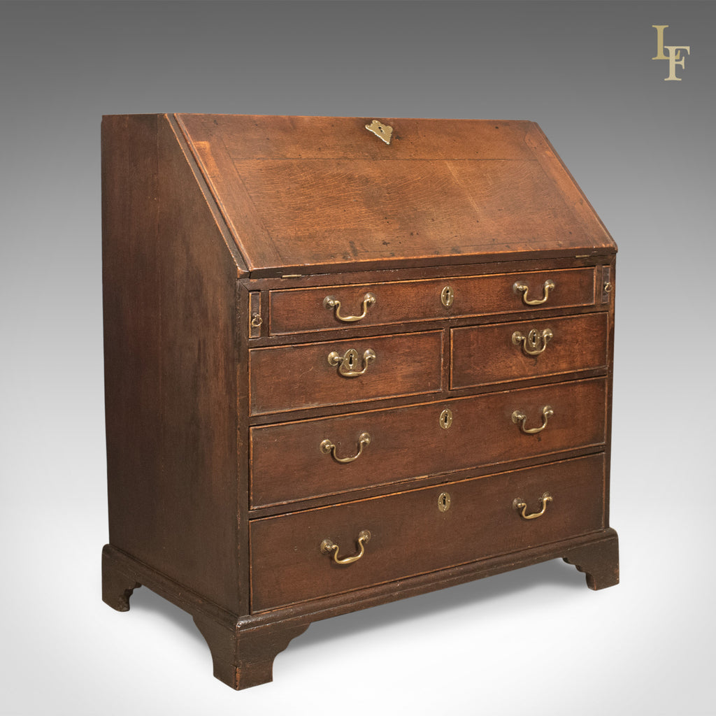 Antique Bureau with Secret Drawers, English Oak Desk, Georgian Early C18th c1720 - London Fine Antiques