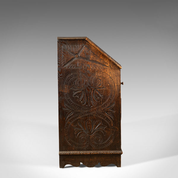 Antique Bureau, English, Oak, Victorian, Green Man, Writing Desk, Circa 1880 - London Fine Antiques