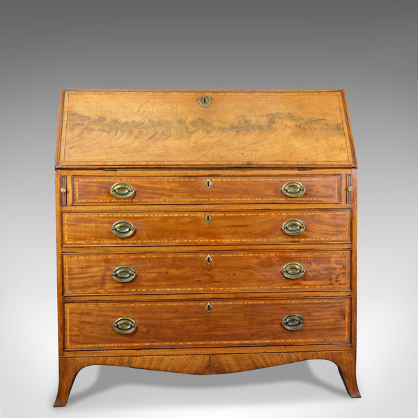 Antique Bureau, Mahogany, English, Georgian, Desk, 18th Century, Circa 1770 - London Fine Antiques