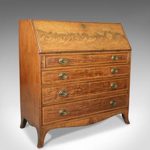 Antique Bureau, Mahogany, English, Georgian, Desk, 18th Century, Circa 1770 - London Fine Antiques