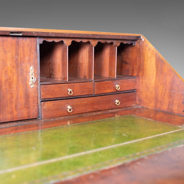 Antique Bureau, Mahogany, English, Georgian, Generous Desk Space, Circa 1800 - London Fine Antiques