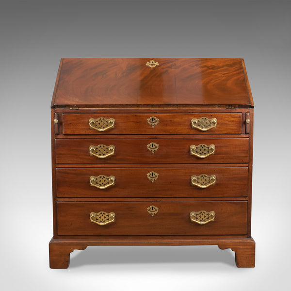 Antique Bureau, Mahogany, English, Georgian, Generous Desk Space, Circa 1800 - London Fine Antiques