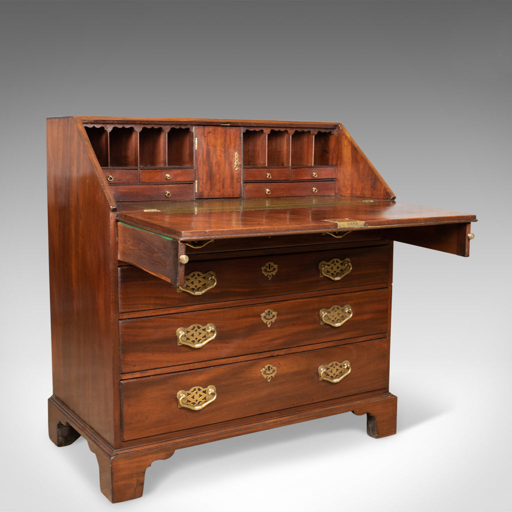 Antique Bureau, Mahogany, English, Georgian, Generous Desk Space, Circa 1800 - London Fine Antiques