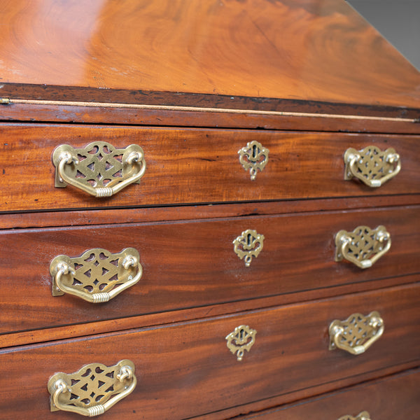 Antique Bureau, Mahogany, English, Georgian, Generous Desk Space, Circa 1800 - London Fine Antiques
