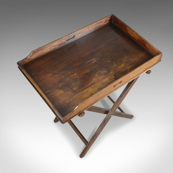 Antique Butler's Tray Table, English, Mahogany, Folding Stand, Circa 1900 - London Fine Antiques