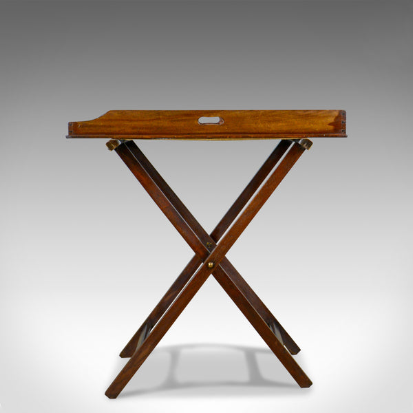 Antique Butler's Tray Table, English, Mahogany, Folding Stand, Circa 1900 - London Fine Antiques