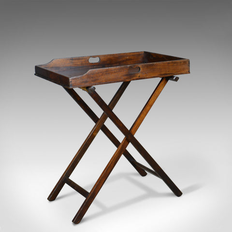 Antique Butler's Tray Table, Victorian, Mahogany, Folding Stand, Circa 1900 - London Fine Antiques