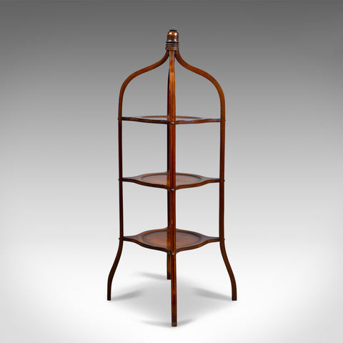 Antique Cake Stand, English, Edwardian, Mahogany, Three Tier, Plate, Circa 1910 - London Fine Antiques