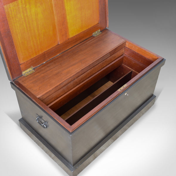 Antique Campaign Chest, English, Ebonised, Mahogany Trunk, Circa 1880 - London Fine Antiques