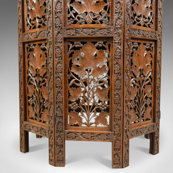 Antique Campaign Table, Carved, Anglo-Indian, Teak, Side, Circa 1900 - London Fine Antiques