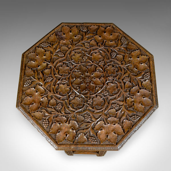 Antique Campaign Table, Carved, Anglo-Indian, Teak, Side, Circa 1900 - London Fine Antiques