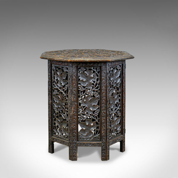 Antique Campaign Table, Carved, Asian Teak, Side, Early 20th Century Circa 1900 - London Fine Antiques