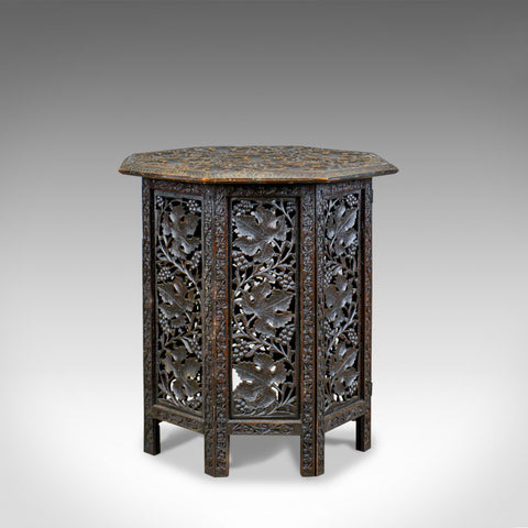 Antique Campaign Table, Carved, Asian Teak, Side, Early 20th Century Circa 1900 - London Fine Antiques