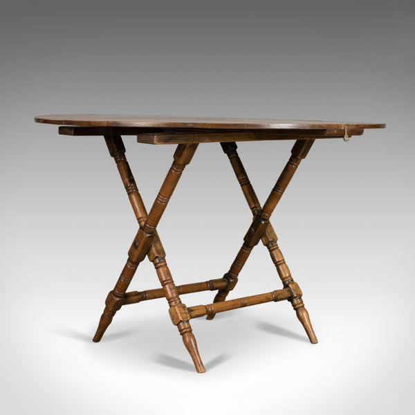 Antique Campaign Table, English, Victorian, Folding, Beech, Fruitwood Circa 1890 - London Fine Antiques