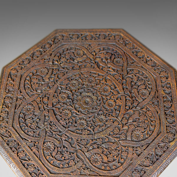 Antique Campaign Table, Pierce Carved Fretwork, Anglo-Indian, Teak, Side c.1900 - London Fine Antiques