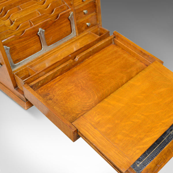 Antique Campaign Writing Box, English, Victorian, Oak, Stationery, 1887 - London Fine Antiques