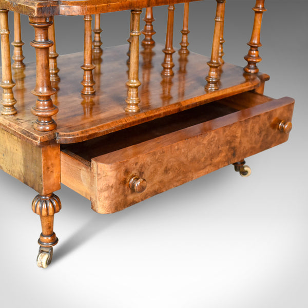 Antique Canterbury Table, English, Regency, Burr Walnut, Circa 1830 - London Fine Antiques