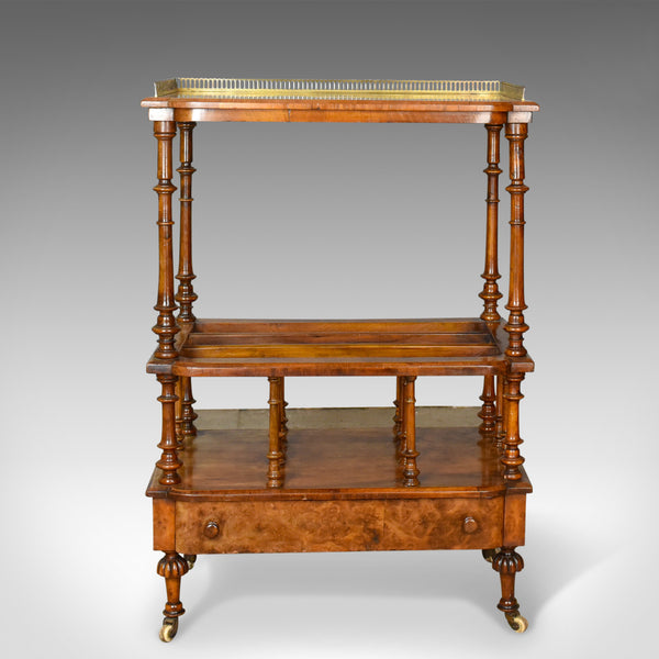 Antique Canterbury Table, English, Regency, Burr Walnut, Circa 1830 - London Fine Antiques