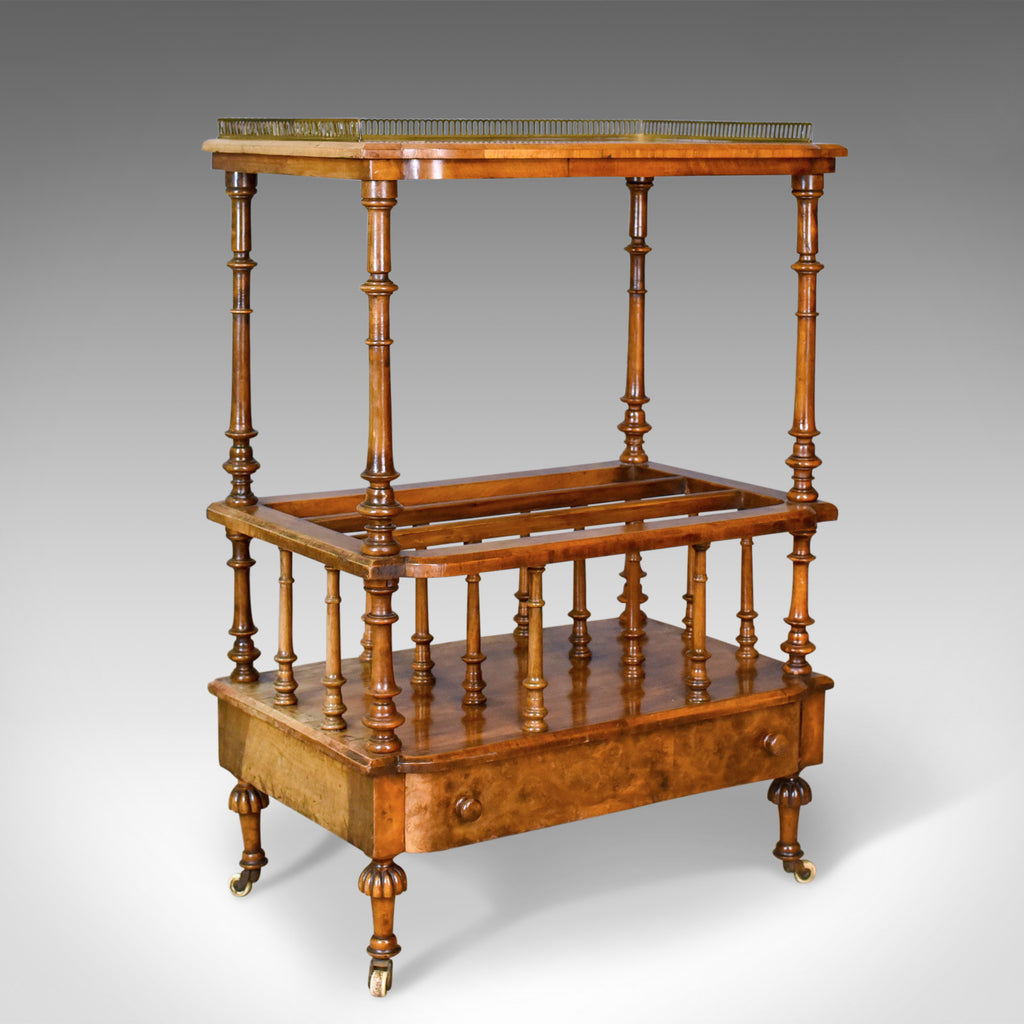 Antique Canterbury Table, English, Regency, Burr Walnut, Circa 1830 - London Fine Antiques