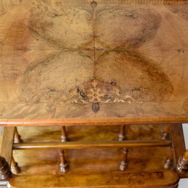 Antique Canterbury Table, English, Regency, Burr Walnut, Circa 1830 - London Fine Antiques