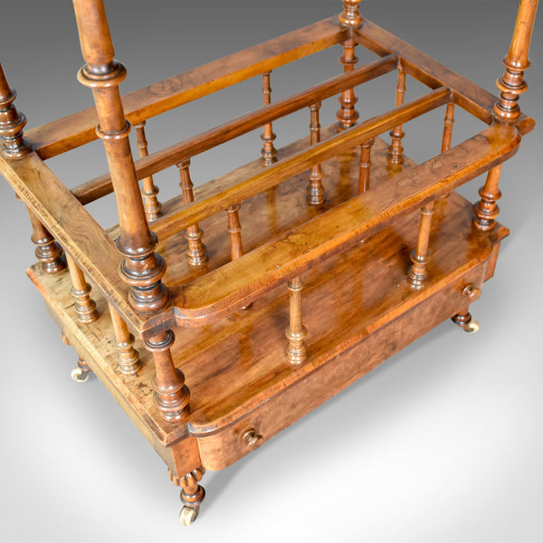 Antique Canterbury Table, English, Regency, Burr Walnut, Circa 1830 - London Fine Antiques