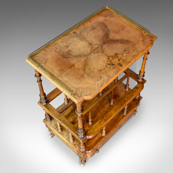 Antique Canterbury Table, English, Regency, Burr Walnut, Circa 1830 - London Fine Antiques