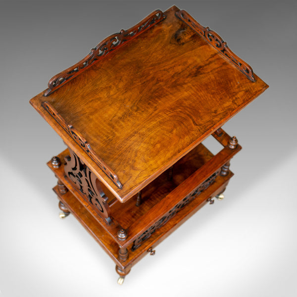 Antique Canterbury Table, English, Victorian, Music Stand, Walnut, Circa 1860 - London Fine Antiques