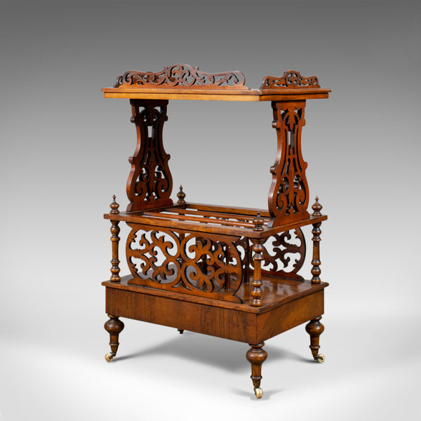 Antique Canterbury Table, English, Victorian, Music Stand, Walnut, Circa 1860 - London Fine Antiques