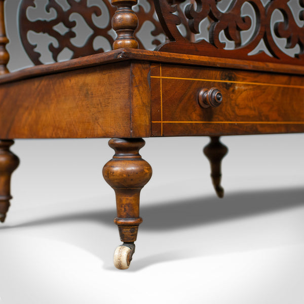 Antique Canterbury Table, English, Victorian, Music Stand, Walnut, Circa 1860 - London Fine Antiques
