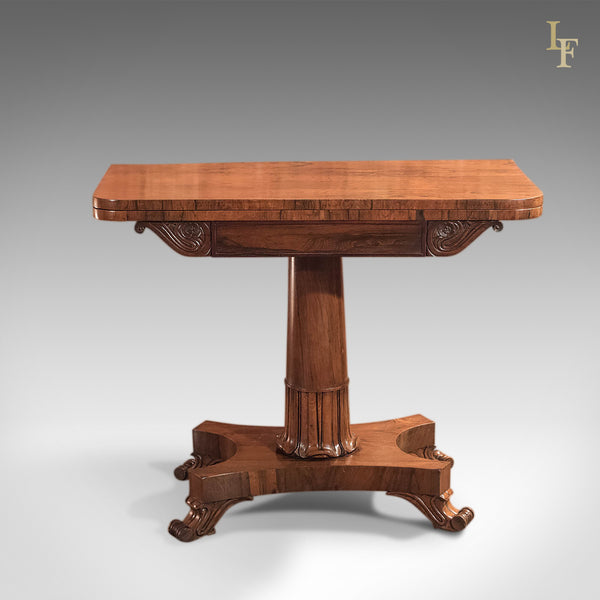 Antique Card Table, Victorian Rosewood Table - London Fine Antiques