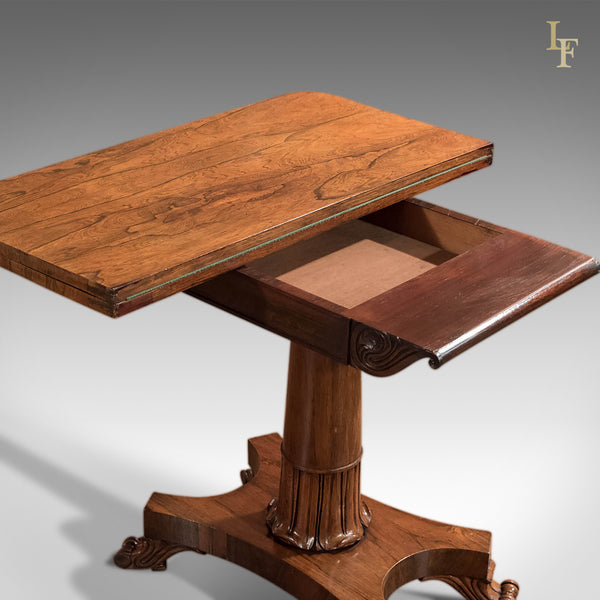 Antique Card Table, Victorian Rosewood Table - London Fine Antiques