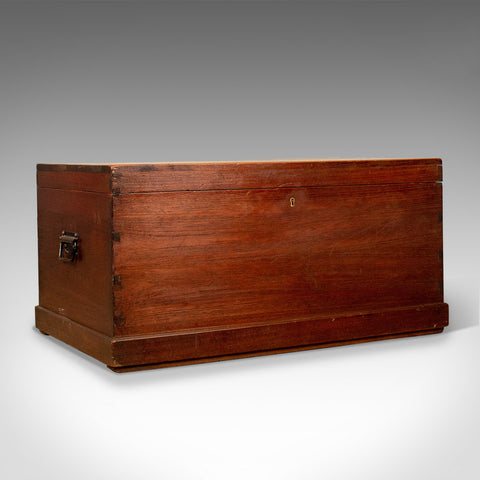 Antique Carriage Chest, English, Teak, Trunk, Late 19th Century, Circa 1890 - London Fine Antiques