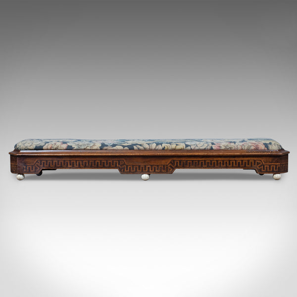 Antique, Carriage Stool, Long, Victorian, Footrest, Walnut, Needlepoint c1860 - London Fine Antiques
