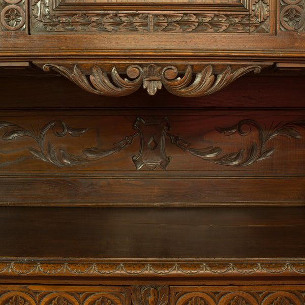 Antique Carved Breton Buffet Cabinet, French, Sideboard, Oak, Circa 1880 - London Fine Antiques