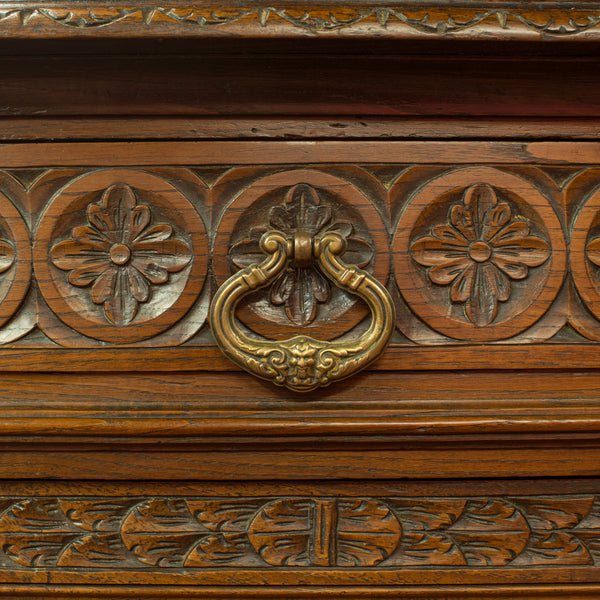 Antique Carved Breton Buffet Cabinet, French, Sideboard, Oak, Circa 1880 - London Fine Antiques