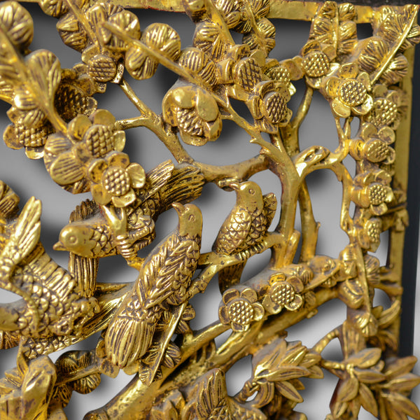 Antique Carved Wall Panel, Chinese, Giltwood, Decorative, Circa 1900 - London Fine Antiques