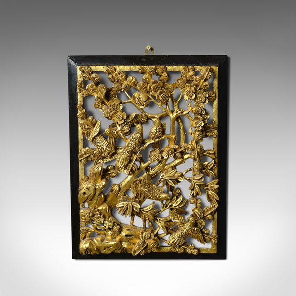 Antique Carved Wall Panel, Chinese, Giltwood, Decorative, Circa 1900 - London Fine Antiques