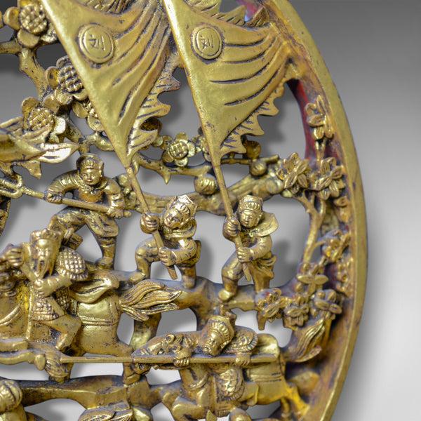 Antique Carved Wall Panel, Circular, Chinese, Giltwood, Decorative, Circa 1900 - London Fine Antiques