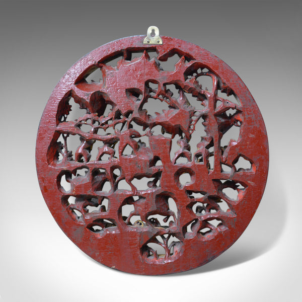 Antique Carved Wall Panel, Circular, Chinese, Giltwood, Decorative, Circa 1900 - London Fine Antiques