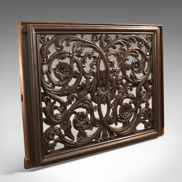 Antique Carved Wall Panel, Large, Victorian Decorative Carved, Oak Screen c.1880 - London Fine Antiques