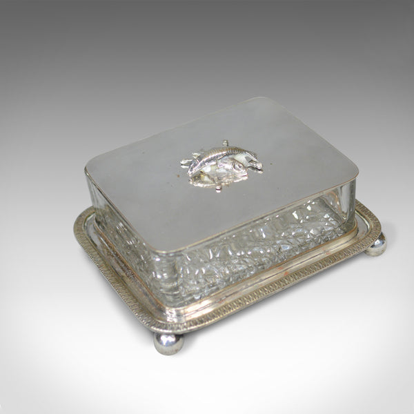 Antique Caviar Dish, English, Crystal Glass, Silver Plated, Thomas Prime, c.1880 - London Fine Antiques