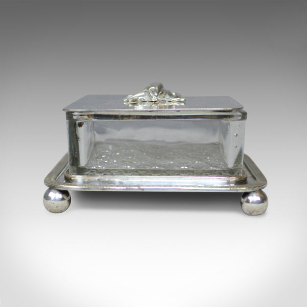 Antique Caviar Dish, English, Crystal Glass, Silver Plated, Thomas Prime, c.1880 - London Fine Antiques