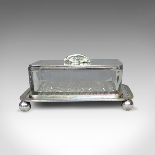 Antique Caviar Dish, English, Crystal Glass, Silver Plated, Thomas Prime, c.1880 - London Fine Antiques