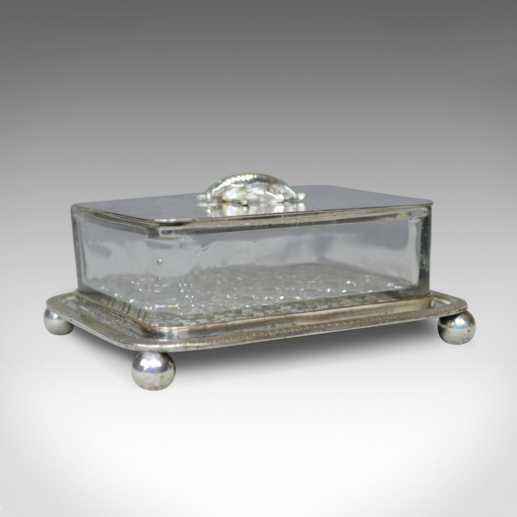Antique Caviar Dish, English, Crystal Glass, Silver Plated, Thomas Prime, c.1880 - London Fine Antiques