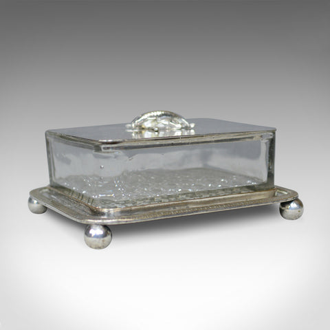 Antique Caviar Dish, English, Crystal Glass, Silver Plated, Thomas Prime, c.1880 - London Fine Antiques