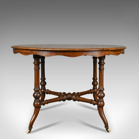 Antique Centre Table, English, Victorian, Circular, Burr Walnut, Tea, Side c1870 - London Fine Antiques