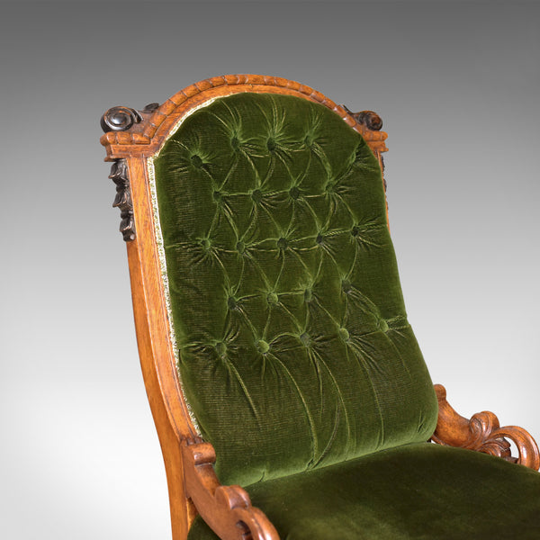 Antique Chair, Scottish, Oak, Button Back, Nursing, Salon, Victorian Circa 1850 - London Fine Antiques