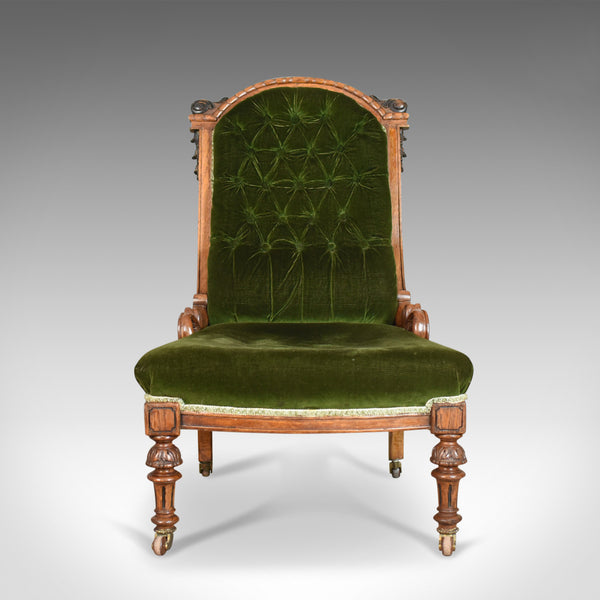 Antique Chair, Scottish, Oak, Button Back, Nursing, Salon, Victorian Circa 1850 - London Fine Antiques