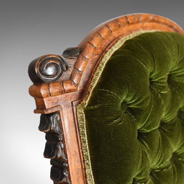 Antique Chair, Scottish, Oak, Button Back, Nursing, Salon, Victorian Circa 1850 - London Fine Antiques