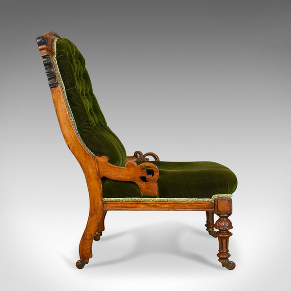 Antique Chair, Scottish, Oak, Button Back, Nursing, Salon, Victorian Circa 1850 - London Fine Antiques